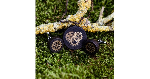 Steampunk manžetové knoflíčky staromosaz